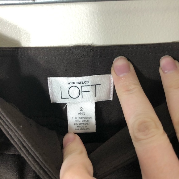 Loft Short Culottes Brown Sz 2 Pleated - Picture 3 of 5